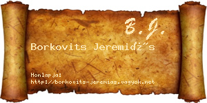 Borkovits Jeremiás névjegykártya
